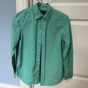Ralph Lauren Gingham button down long sleeve shirt